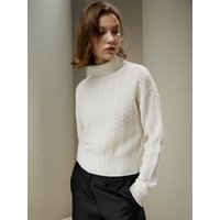 LILYSILK Kaschmir Pullover Damen 100% Kaschmir Überschnittene Schulter Hautfreundlich Und Atmungsaktiv Weiß M Deutschland