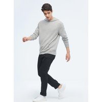 LILYSILK Kaschmir Pullover Herren Hellgraue DE 100% Kaschmir Der Klasse A Mit Rundhalsausschnitt Super Weich L