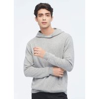 LILYSILK Kaschmir Pullover Herren Hellgraue Deutschland 100% Kaschmir Mittlere Spurweite Känguru-Tasche Weich Und Gemütlich M