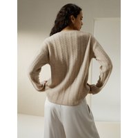 LILYSILK Kaschmirpullover Damen 100% Babykaschmir Gewebt Mit 1-Lagigem Garn Leicht Und Weich Beige M Deutschland