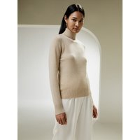 LILYSILK Kaschmirpullover Damen Normale Passform Hautfreundlich Und Atmungsaktiv Greige M DE