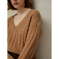 LILYSILK Kaschmirpullover Kaschmir Wolle Überschnittene Schulter Gemütlich & Bequem Toffee S Deutschland