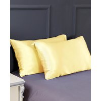 LILYSILK Kopfkissenbezug Seide Gold Deutschland 100% Reine Seide Mit Seitlichem Hotelverschluss Leicht Und Atmungsaktiv Kissenbezüge 40X40Cm