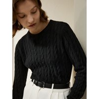 LILYSILK Merino Kaschmir Pullover Damen Klassischer Hautfreundlich Und Atmungsaktiv Schwarz L Deutschland