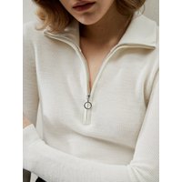 LILYSILK Pullover Merinowolle Damen 100% Ultrafeine Merinowolle Athleisure-Stil Hautfreundlich Und Atmungsaktiv Weiß M Deutschland