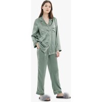 LILYSILK Pyjama Damen Seide Avocadogrün DE 100% Maulbeerseide Außergewöhnlich Weich Schlicht Und Leicht L