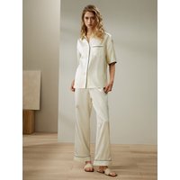 LILYSILK Seidenpyjama Damen Lilienweiß Deutschland 22 Momme Charmeuse Seide Glänzend Eleganz Und Komfort XS