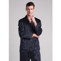 LILYSILK Seidenpyjama Herren Dunkel Blau DE 100% Seide Klasse 6A Weitem Bein Mit Kordelzug Hygroskopisch XL