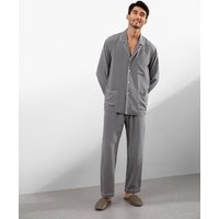 LILYSILK Pyjama Herren Seide Perlgrau Charmeuse Seide Entspannte Passform Atmungsaktiv Superleicht S