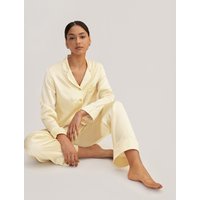 LILYSILK Pyjama Seide Damen Gold Deutschland 100% Reine Seide Ungefärbte Goldene Naturseide Hautfreundlich Und Atmungsaktiv XS