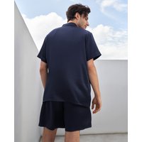 LILYSILK Pyjama Seide Herren Dunkel Blau DE 100% Reine Seide Kurzen Leicht Und Weich XS