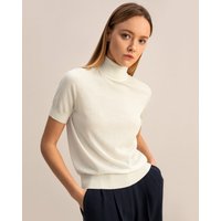 LILYSILK Rollkragenpulli Mit mittellangen Ärmeln Papyrusweiß S DE