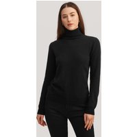 LILYSILK Rollkragenpullover Deutschland 100% Mongolisches Kaschmir In A-Qualität Normale Passform Schwarz S