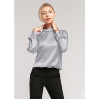 LILYSILK Seidenbluse Damen DE Hautfreundlich Silber Xl