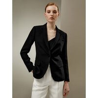 LILYSILK Seide Blazer Schwarz DE Schmeichelhafte Silhouette Sorgt Komfort Und Zeitlose Eleganz 36