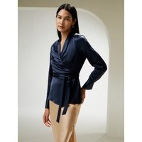 LILYSILK 22Momme Seide Hemd Damen 100% Grade 6A Maulbeerseide Schmale Passform Atmungsaktiv Superleicht Dunkel Blau 32/34 Deutschland