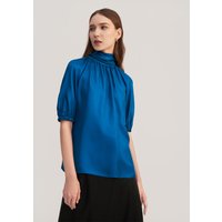 LILYSILK Seide Hemd Damen Blau Deutschland 100% Reine Seide Mit Rücken Binden Umweltfreundlich Und Ungiftig L