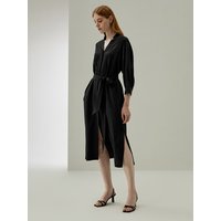 LILYSILK Damen Seide Hemdblusenkleid Schwarz Deutschland Crêpe De Chine Perfekte Wahl Komfort Und Zeitlose Eleganz XS