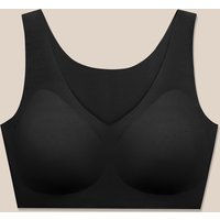 LILYSILK Seiden Bh Eingröße Drahtloser Seiden Bh Damen Schwarz DE Stützend Und Dehnbar Bequem Und Nahtlos Einheitsgröße