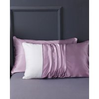 LILYSILK Seiden Kissenbezug Lavendel DE 100% Maulbeerseide Umschlagverschluss An Der Seite Atmungsaktiv Kopfkissenbezüge 40X80Cm