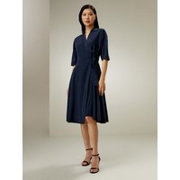 LILYSILK Seidenkleid Dunkel Blau DE Seide Crêpe De Chine V-Ausschnitt Regenschirm-Kleidersaum XS