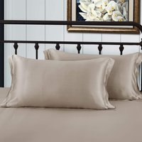 LILYSILK Seiden Kopfkissenbezug Taupe DE Charmeuse Seide Komfortabel Und Freundlich Für Allergiker Hautfreundlich Und Atmungsaktiv 50X60Cm