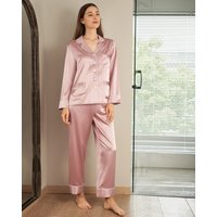 LILYSILK Seiden Pyjama Damen Altrosa Deutschland 100% Maulbeerseide Mit 1 Linke Brusttasche Hygroskopisch M