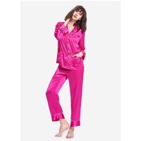 LILYSILK Seiden Pyjama Für Damen Leuchtend Rosa DE 22 Momme Charmeuse Seide Ultimativen Komfort XS