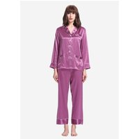 LILYSILK Frauen Seide Pyjama Violett DE 22 Momme Charmeuse Seide Zweiteiliges Pyjama-Set Aus Seide XXL