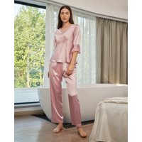 LILYSILK Seiden Pyjama Set Damen Altrosa Deutschland 100% Seide Klasse 6A Glatt Super Weich XS