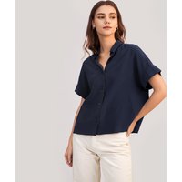 LILYSILK T Shirt Seide Dunkel Blau DE 100% Seide Klasse 6A Lässiges Lockeres Weich Und Gemütlich XS