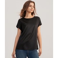 LILYSILK Damen Seide T-Shirt DE Gemütlich Schwarz XS