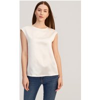 LILYSILK Seiden T Shirt Natürliches Weiß DE 100% Seide Klasse 6A Pflegeleicht Leicht Und Atmungsaktiv XS