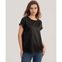 LILYSILK Seiden T Shirts Damen Schwarz Deutschland Mit Kurzen Ärmeln Umweltfreundlich Und Ungiftig XL