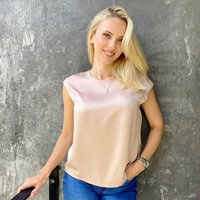 LILYSILK T Shirt Seide Hell Beige Deutschland 100% Seide Mit Flügelärmel Super Weich XS