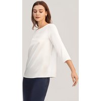 LILYSILK Seidenbluse mit 3/4 Ärmeln und Bootshalsausschnitt Natürliches Weiß L Deutschland