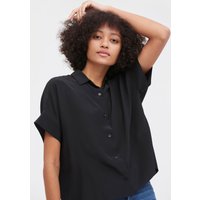 LILYSILK Seiden T Shirts Damen Schwarz Deutschland Charmeuse Seide Mit Hemdkragen Atmungsaktiv Superleicht XS