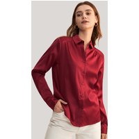 LILYSILK Seidenbluse Damen Rotwein Deutschland Hochwertige Dehnbare Seide Mit Gebogener Saum Leicht Und Atmungsaktiv XS