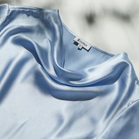 LILYSILK Seiden T Shirt Damen Himmelblau Deutschland 100% Maulbeerseide Normale Passform Schlicht Und Leicht 34