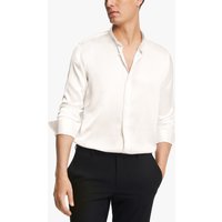 LILYSILK Seidenhemd Für Herren Klassisches Verdecktes Seide Herrenhemd Mit Knopfleiste Ivory L