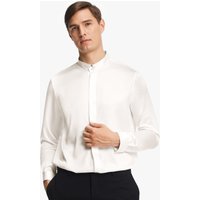 LILYSILK Seidenhemd Für Herren Klassisches Verdecktes Seide Herrenhemd Mit Knopfleiste Ivory M