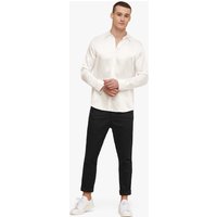 LILYSILK Seidenhemd Herren Weiß Deutschland 100% Maulbeerseide Basic Atmungsaktiv L