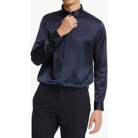 LILYSILK Seidenhemd Männer Dunkel Blau Deutschland 100% Grade 6A Maulbeerseide Normale Passform Perfekt Für Jeden Anlass XL