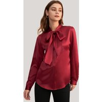 LILYSILK Seidenhemden Damen Rotwein DE 22 Momme Charmeuse Seide Eleganz Und Mode Schlicht Und Leicht M