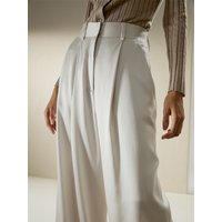 LILYSILK Seidenhose Charmeuse Seide Business Casual Gemütlich & Bequem Pastellgrau 34 Deutschland