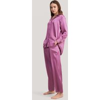 LILYSILK Seidenpyjama Damen Violett 100% Reine Seide Tunnelzug In Der Taille Atmungsaktiv Superleicht M