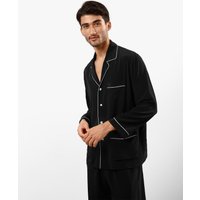 LILYSILK Seidenpyjama Herren Schwarz Deutschland 100% Maulbeerseide Entspannte Passform Schlicht Und Leicht XL