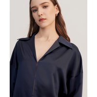 LILYSILK Seidenpyjama Set Damen Dunkel Blau Deutschland 100% Seide Neutrale Ästhetik Schlicht Und Leicht S