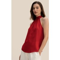 LILYSILK Seidentop Spaghettiträger Damen Rot Deutschland 100% Maulbeerseide Mit Neckholder Weich Und Gemütlich 30