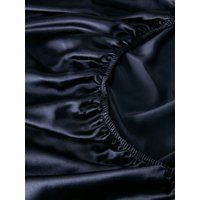 LILYSILK Spannbettlaken Seide Dunkel Blau Deutschland 100% Maulbeerseide Nahtloses Für Alle Jahreszeiten Spannbettlaken 90x200+30cm